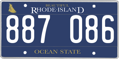 RI license plate 887086