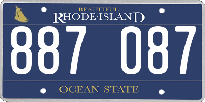 RI license plate 887087