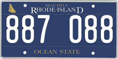 RI license plate 887088