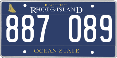 RI license plate 887089