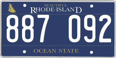 RI license plate 887092