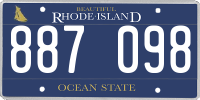 RI license plate 887098