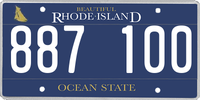 RI license plate 887100