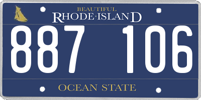 RI license plate 887106