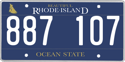 RI license plate 887107
