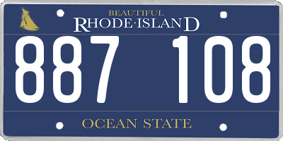RI license plate 887108