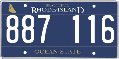 RI license plate 887116