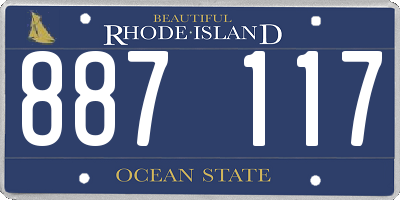 RI license plate 887117
