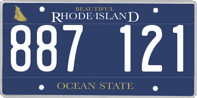 RI license plate 887121