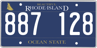 RI license plate 887128
