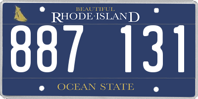 RI license plate 887131