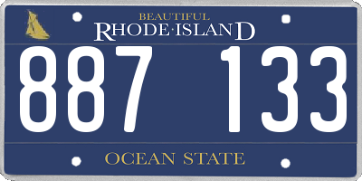 RI license plate 887133