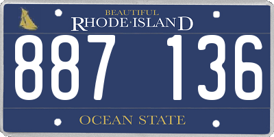 RI license plate 887136