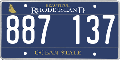 RI license plate 887137
