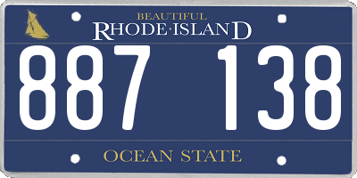 RI license plate 887138