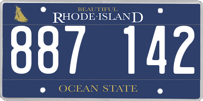 RI license plate 887142