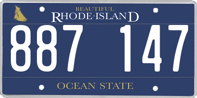 RI license plate 887147