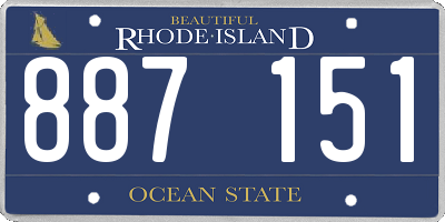 RI license plate 887151