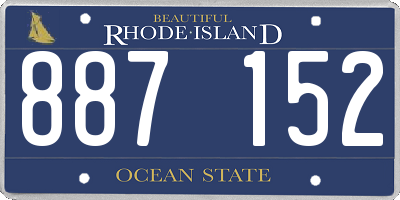 RI license plate 887152