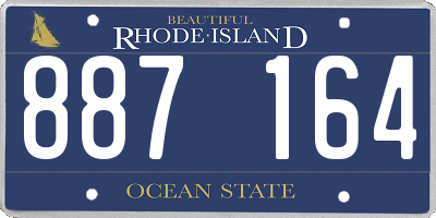 RI license plate 887164