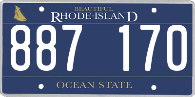 RI license plate 887170