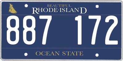 RI license plate 887172