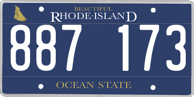 RI license plate 887173