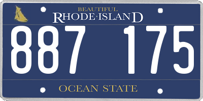 RI license plate 887175