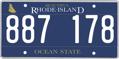 RI license plate 887178