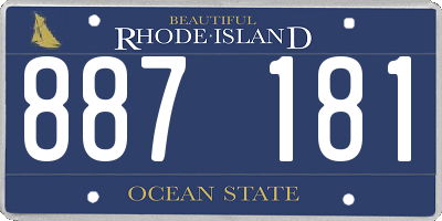 RI license plate 887181