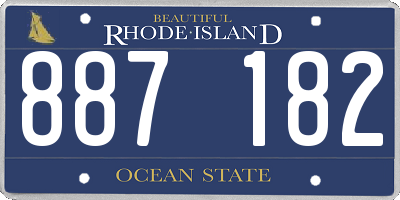 RI license plate 887182