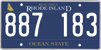 RI license plate 887183