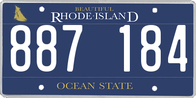 RI license plate 887184