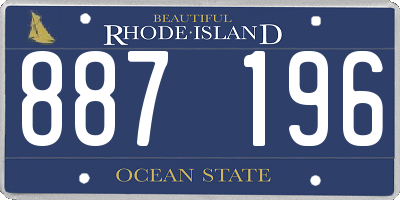 RI license plate 887196