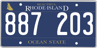 RI license plate 887203