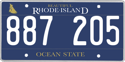 RI license plate 887205