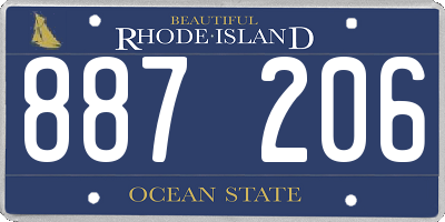 RI license plate 887206