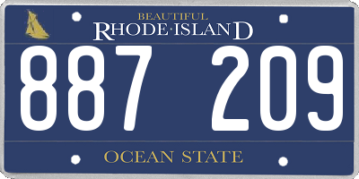 RI license plate 887209