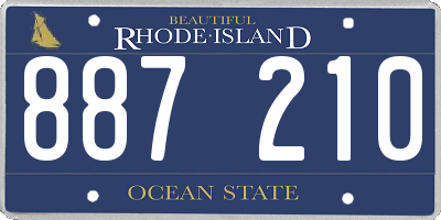 RI license plate 887210