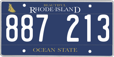 RI license plate 887213