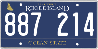 RI license plate 887214