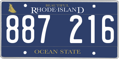 RI license plate 887216