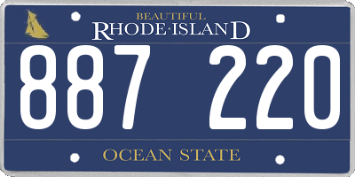 RI license plate 887220