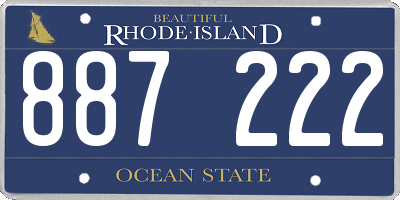 RI license plate 887222