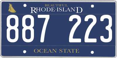 RI license plate 887223