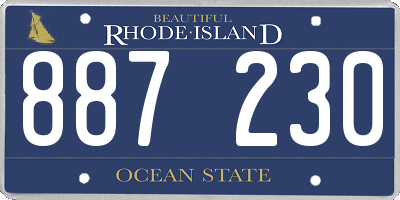 RI license plate 887230