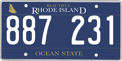 RI license plate 887231