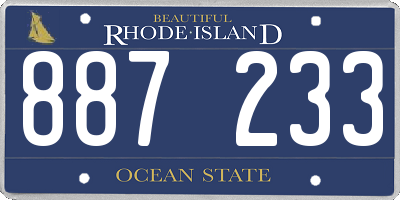 RI license plate 887233