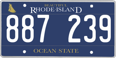 RI license plate 887239