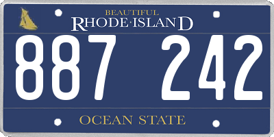 RI license plate 887242